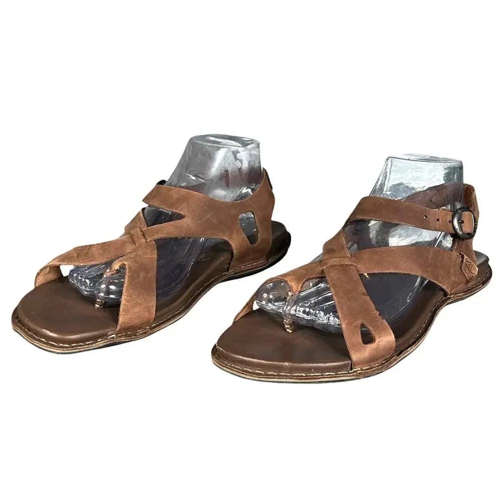Keen Women’s Alman Brown Leather Slingback Thong Sandal Size US 10.5 - Picture 6 of 11